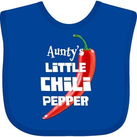 inktastic Aunty's Little Chili Pepper Baby Bib Royal Blue 399a6