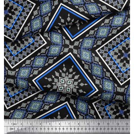 Soimoi Cotton Voile Fabric Aztec Kilim Print Sewing Fabric metre 56 Inch Wide