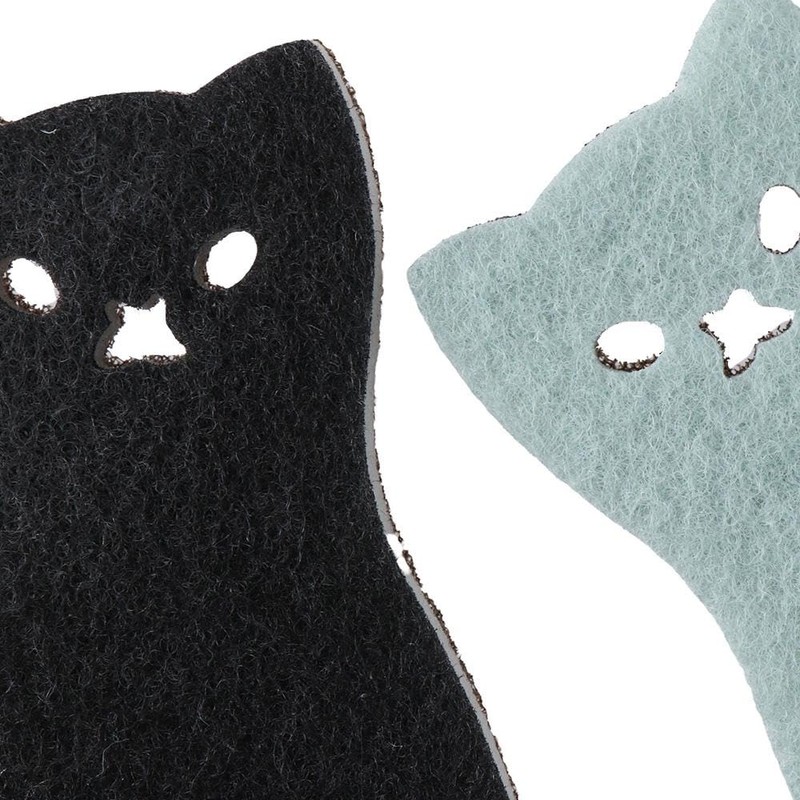 Sponge Dish Scrubber 4 Pcs Cute Cat Shape Sponge 3