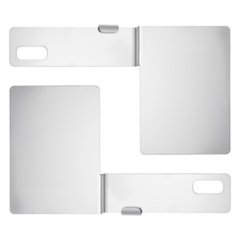Blulu 2 Pcs Hawaii State Safety Check Sticker Plate Stainless Steel License Plate Bracket with 15 Degree Angled Long 1 Holes Vertical License Sticker Bracket Mount