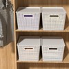 Qskely 6-Pack Large Plastic Storage Baskets with Lid, White