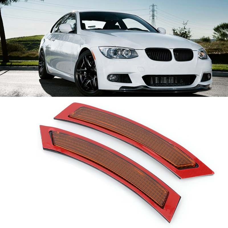 2pcs Plastic Car Front Bumper Reflector Lights Side Marker Lamp