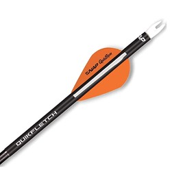 New Archery Products Quikfletch Quikspin 2" 3-Vane Stabilizing Fletching - Black Tube, Orange/White Vanes