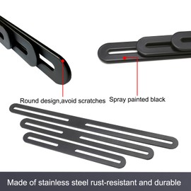 Mounting Set for Fence Mailbox, 2 Pieces, Fence Mounting, 280 x 24 mm, Letterbox Attachment for Postbox Attachment to Gates or Fences (Black, 280 mm)