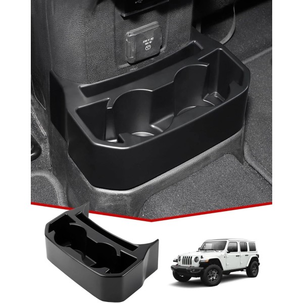 Unbranded For Jeep Wrangler JL 2018+ Rear Cup Holder Floor
