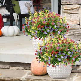 NETAP Outdoor Artificial Flowers UV Resistant, 20 Bundles Fake Realistic Floral Greenery Plants for Outside Porch, Window Boxes, Garden, Yard, Inside Home Table Decor, MixColorB