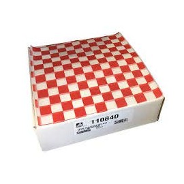 110840 McNairn Dry Wax Basket Liner Sheets 12" X 12", Red Check 2000 per case