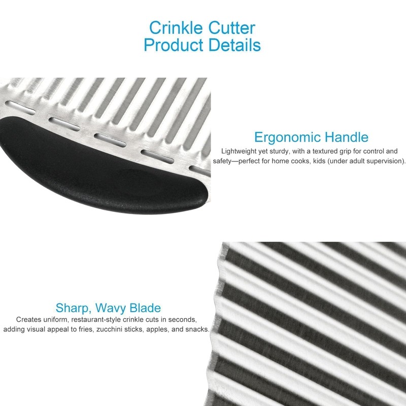 2PCS Large Crinkle Cutters, Heavy Duty Stainless Steel Crinkle Cutter