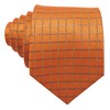 YOHOWA Orange Gold Tie with Tie Clip for Men Plaid