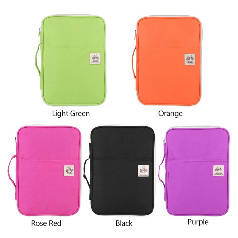 Multi-functional A4 Document Bag, Portfolio Organizer Case Zippered, Oxford Waterproof