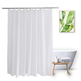 Vosign Shower Curtain Liner 72 X 78 Inch Eatra Long Polyester Bathroom Shower Curtain Sets for Hotel Spa, Solid White, Washable