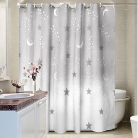 SwiftBurst Plastic Shower Curtain, Transparent Transparent Shower Curtain Bathroom Accessory Size: 183 x 183cm