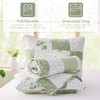 KINBEDY Green Floral Patchwork Quilt Set Full Queen Size, Quilted
