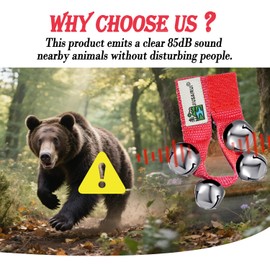 Outdoor Bear Bells for Hiking Safety: Bear Horn to Scare Bears Deterrent Devices for Dogs Biking Fishing Camping Climbing(Red)