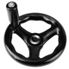 1PC 12*125mm Black Round 3 Spoke Hand Wheel for Lathe