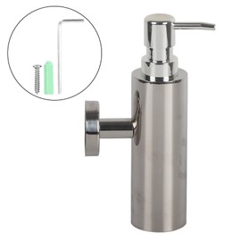 Wall Mounted Home Bathroom Stainless Steel Round Manual Hand Liquid Lotion Soap Dispenser