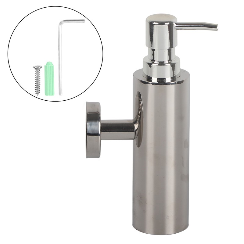 Wall Mounted Home Bathroom Stainless Steel Round Manual Hand Liquid
