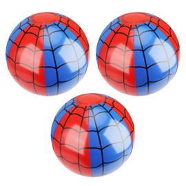 SAVITA 3pcs Spider Web Beach Balls, PVC Material Inflatable Blue and Red Beach Balls for Kids Party Outdoor Activity Summer Pool Game Supplies