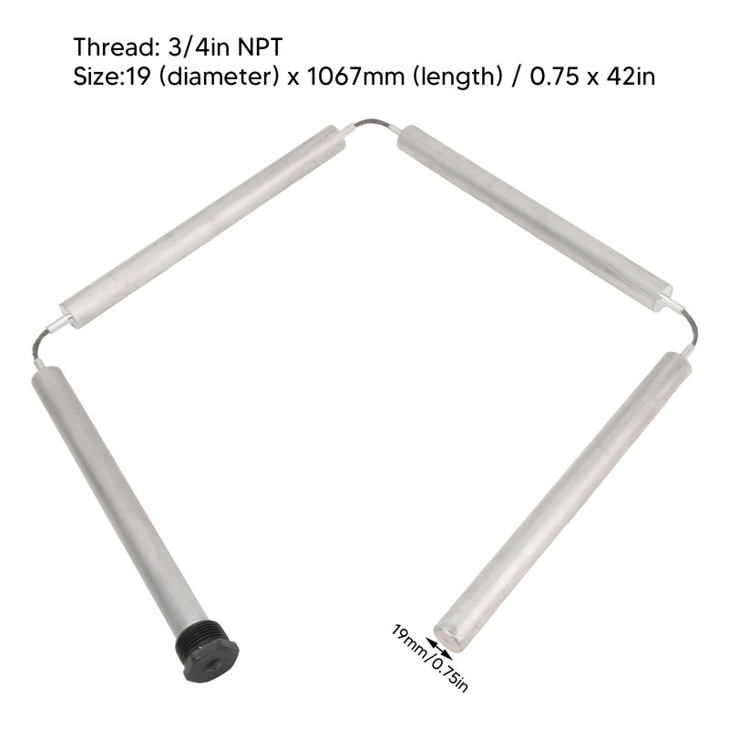 Water Heater Anode Rod, 42 Inch Flexible Anode Rod 3/4