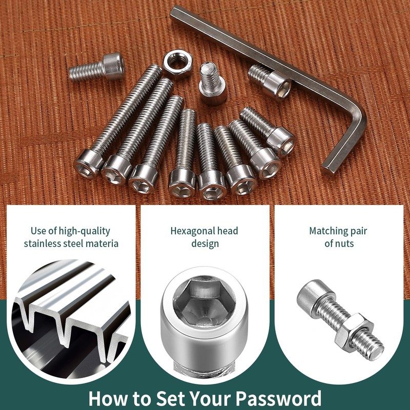 220 Pcs M6 Bolts and Nuts Sets, 304 Stainless Steel