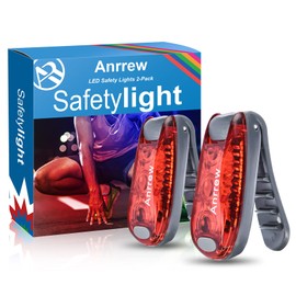 Anrrew Flashing Light School Bag Light LED Safety Light Set of 2 Clip Reflector Backpack Light Running Light Pram Light Ideal for Joggers, School Bag for Children, Prams, Light Pendant Dog