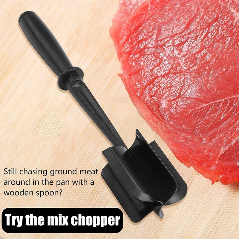 Meat Chopper, Ground Beef Masher with 5-Blade Head, Versatile High-Temp