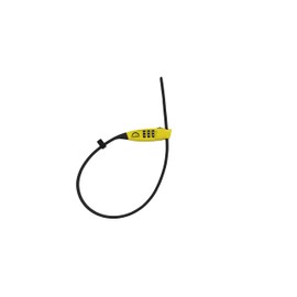 Squire Bike Locks STRAPLOK™ Combi 10 - Ultra-Lightweight Multi-Functional Zip-Tie Style Café Bike Lock with 10mm Stainless Steel Core, 450mm Length, 3-Wheel Recodable Combination - Yellow