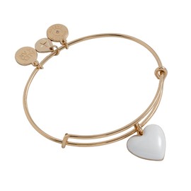 Alex and Ani Enamel Heart Charm Bangle