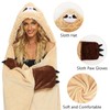 MeYuxg Sloth Blanket, Blanket with Sleeves and Hood, Portable Blanket,
