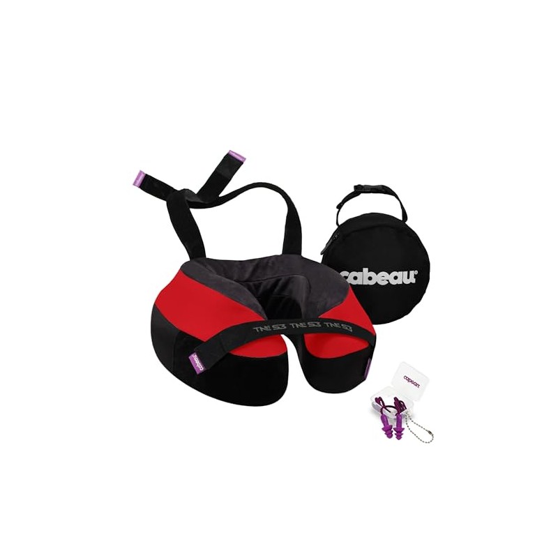 Cabeau The Neck's Evolution S3 Neck Pillow, Red/Black