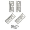 sourcing map 4Pcs 3x1.4 Inch Door Hinges Non-Mortise No Noise Bifold Door Hinges Plating for Cabinet Furniture Window Wardrobe with Screw, White Nickel