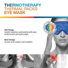 BIOSYNEX - Heating or Cooling Mask - Thermal Eye Compress - Relieves Dry Eyes, Puffy Eyes, Headaches, Migraines, Sinusitis, Rosacea, Contact Eczema