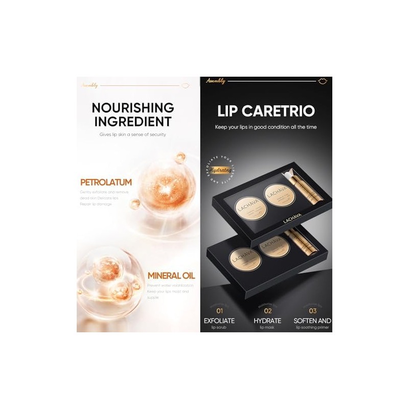Juego de 3 piezas para el cuidado de los labios,