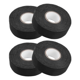 VekAuto 4 Pcs Muffler Tape, 1.2 Inch x 66 Ft Self Adhesive Exhaust Wrap Universal for Automobile Electrical Harness Wrap Noise Protection Polyester Black