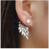 Angel Wing Earrings, Silver with Sparkle Gem Detail - Back