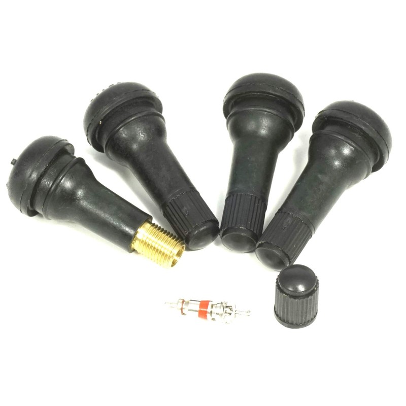 Set of 4 Snap-in Rubber Valves, TR 413 Tyre Valves,