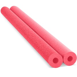 Hanaive 2 Pack Pool Noodles 52 Inch Foam Pool Swim Noodles Hollow Foam Noodle for Swimming Floats DIY Floating Craft Projects (Red)