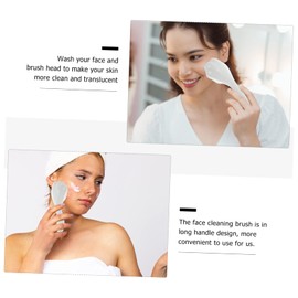 MERRYHAPY 2pcs Face Massager Facial Cleansing Brush Silicon Face Scrubber Exfoliating Brush Head Beauty Tool for Face