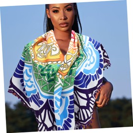 Zerodeko Fringed Round Beach Towel Polyester Shawl Yoga Mat Blanket Decorative Tassels Lotus Design