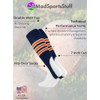 MadSportsStuff Baseball Stirrups Pattern D (Navy/Orange/White, Large)