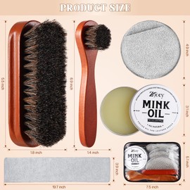8 Pcs Mink Oil for Leather Shoes Boots 3.5 oz Leather Conditioner and Cleaner with Travel Bag Soften for Boots and Shoes Care(Style A)