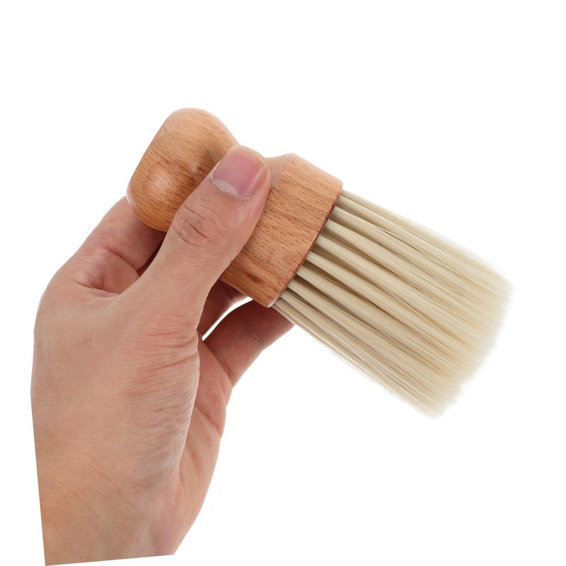 Mikinona Barber Hair Brush Face Cleaning Brush Wooden Handle Professional