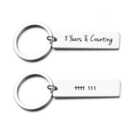 Vonluxy 8th Years Anniversary Wedding Gifts Idea for Him Her Couple Tally Mark Keychain