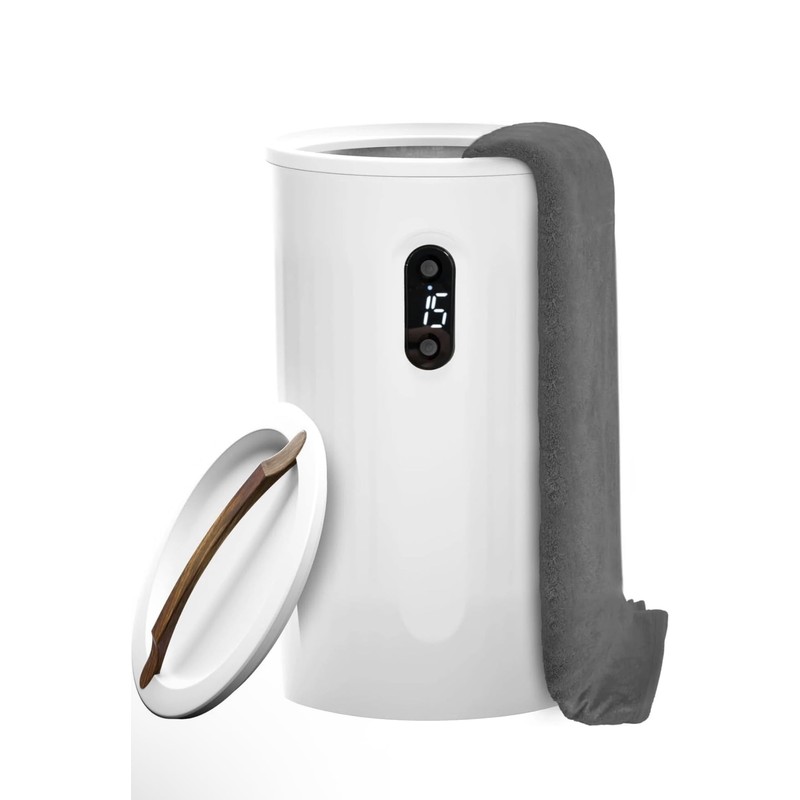 Luxury Towel Warmer, Digital Display, High Capacity Design, White