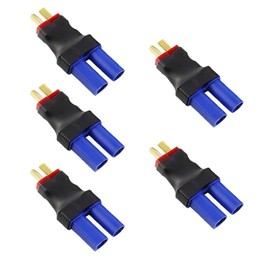 Yiqigou 5-Pack Deans T Plug Male Connector to EC5 Plug Female Connector Conversion Adapter for RC LiPo Battery