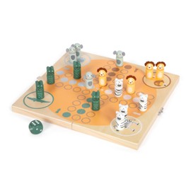 small foot Ludo "Safari" Wooden Travel Game for 4 Players, Board Game for Children from 3 Years, 12642