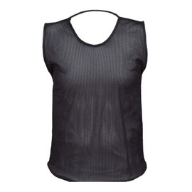 1 X Single Sports Training Bibs Football Rugby Hockey Netball Cricket Volleyball Vests Soccer Sports Club (7 Sizes 13 colours) (XXL, Black)