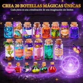 YELIY Kit de Pociones Mágicas para Niños, Kit de Mezcla Mágica con 20 Botellas, Decoraciones de Fiest Pociones de Hadas, Regalos de Cumpleaños Juguete