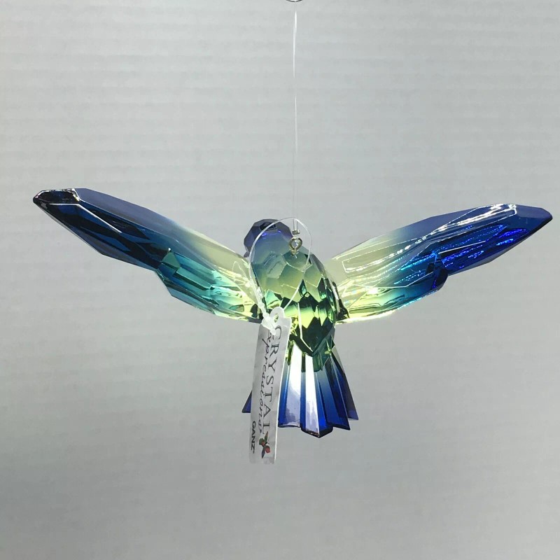 Ganz Crystal Expressions Acrylic Hummingbird Ornament Suncatcher Blue/Yellow Gr