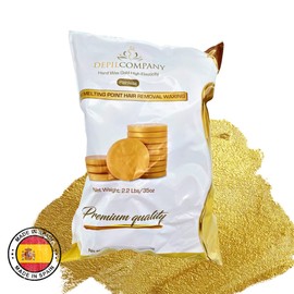 Depilcompany Gold, Natural Hard Hair Removal Wax, Low Melting Point, For Hair Removal Anywhere On The Body, 2.2 Pounds
